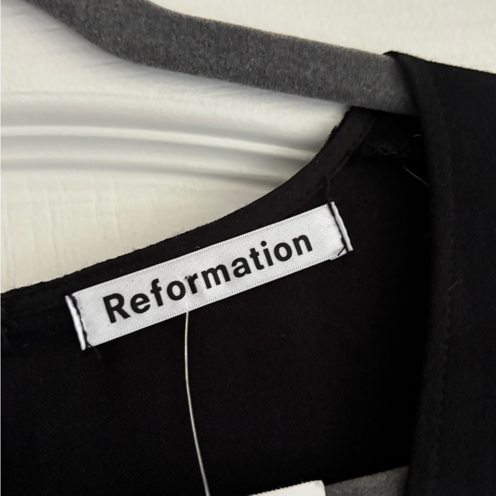 Reformation Molly Black Surplice Wrap Wide Leg long sleeve Jumpsuit Size 6 - Picture 10 of 11